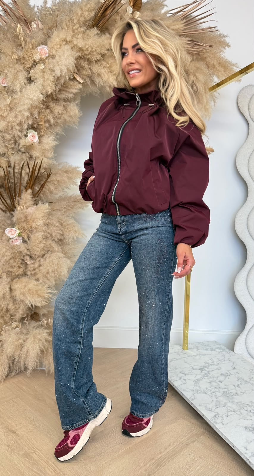 FASHION ZIP TOUWTJE BOMBER BORDEAUX