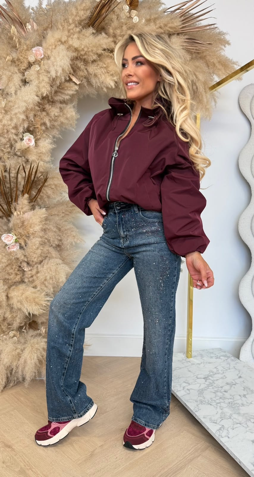 FASHION ZIP TOUWTJE BOMBER BORDEAUX