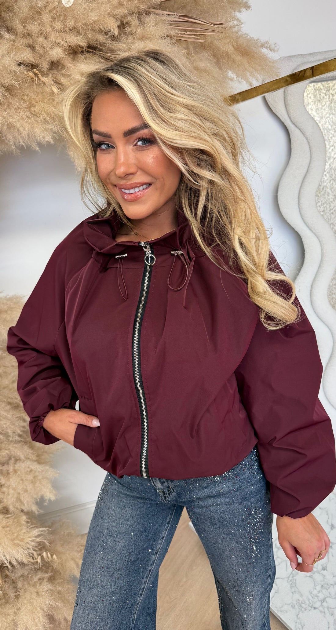 FASHION ZIP TOUWTJE BOMBER BORDEAUX