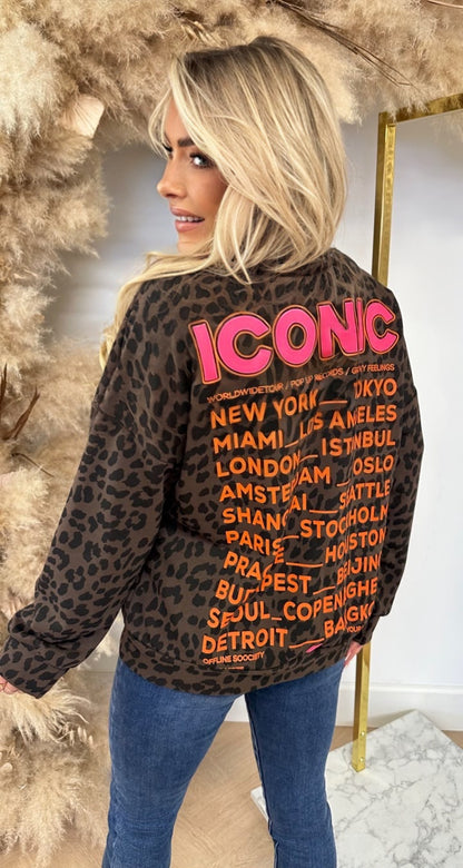 ICO LEOPARD SWEAT CHOCO