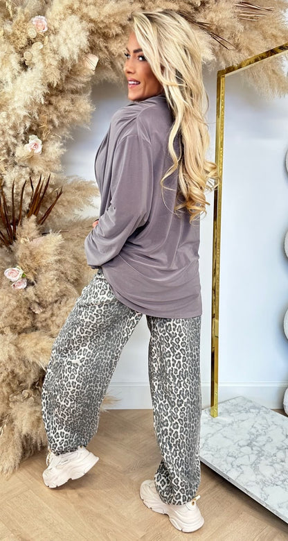 JAZZY WATERVAL TOP TAUPE