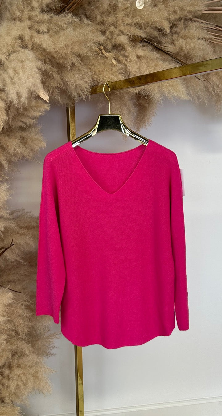 MINDY SOFT V TOP FUCHSIA