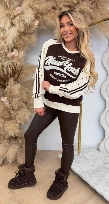 NY BROOKLYN DOTS SWEAT 8011656 APRICOT