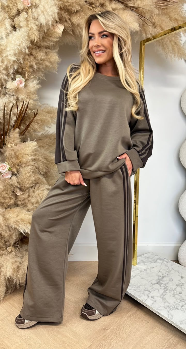 ADI STRIPE SET TAUPE