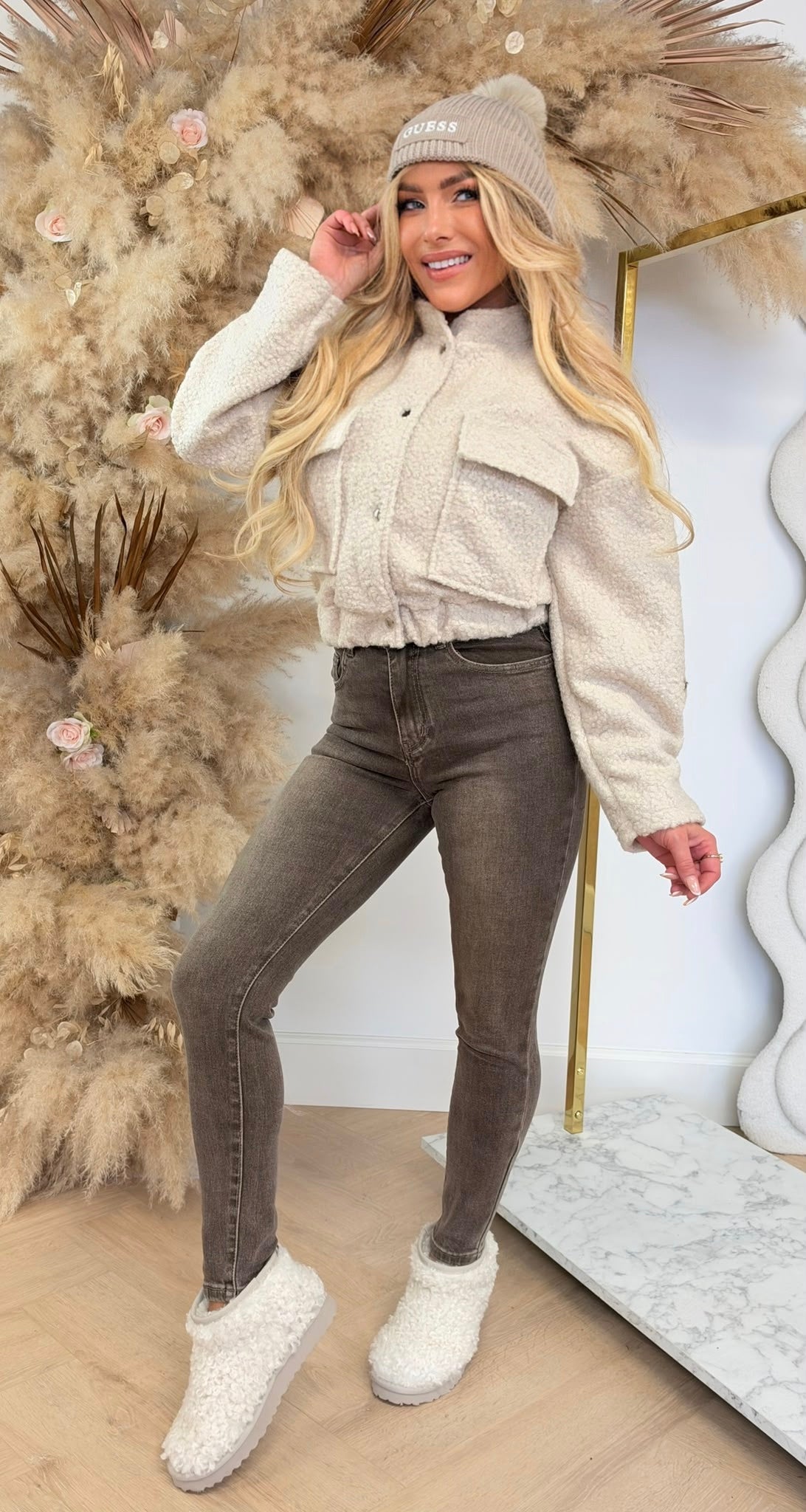 TEDDY BOMBER JACKET LIGHTBEIGE