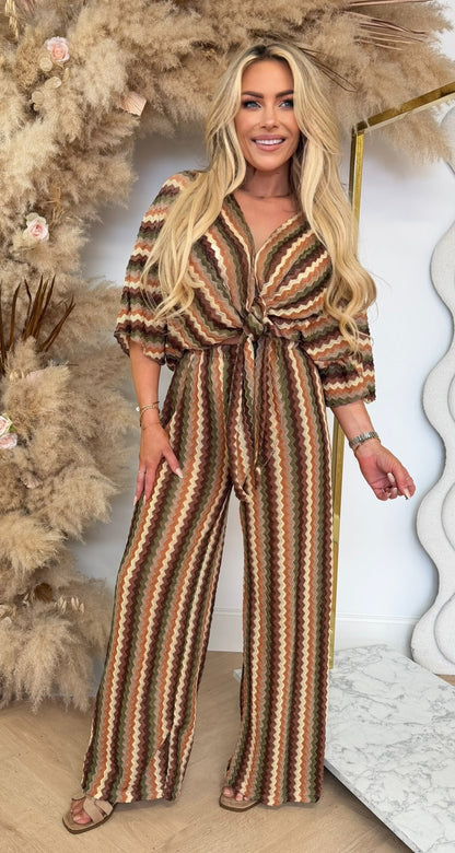 DREAMY SUMMER KNOOP CO ORD SET BROWN
