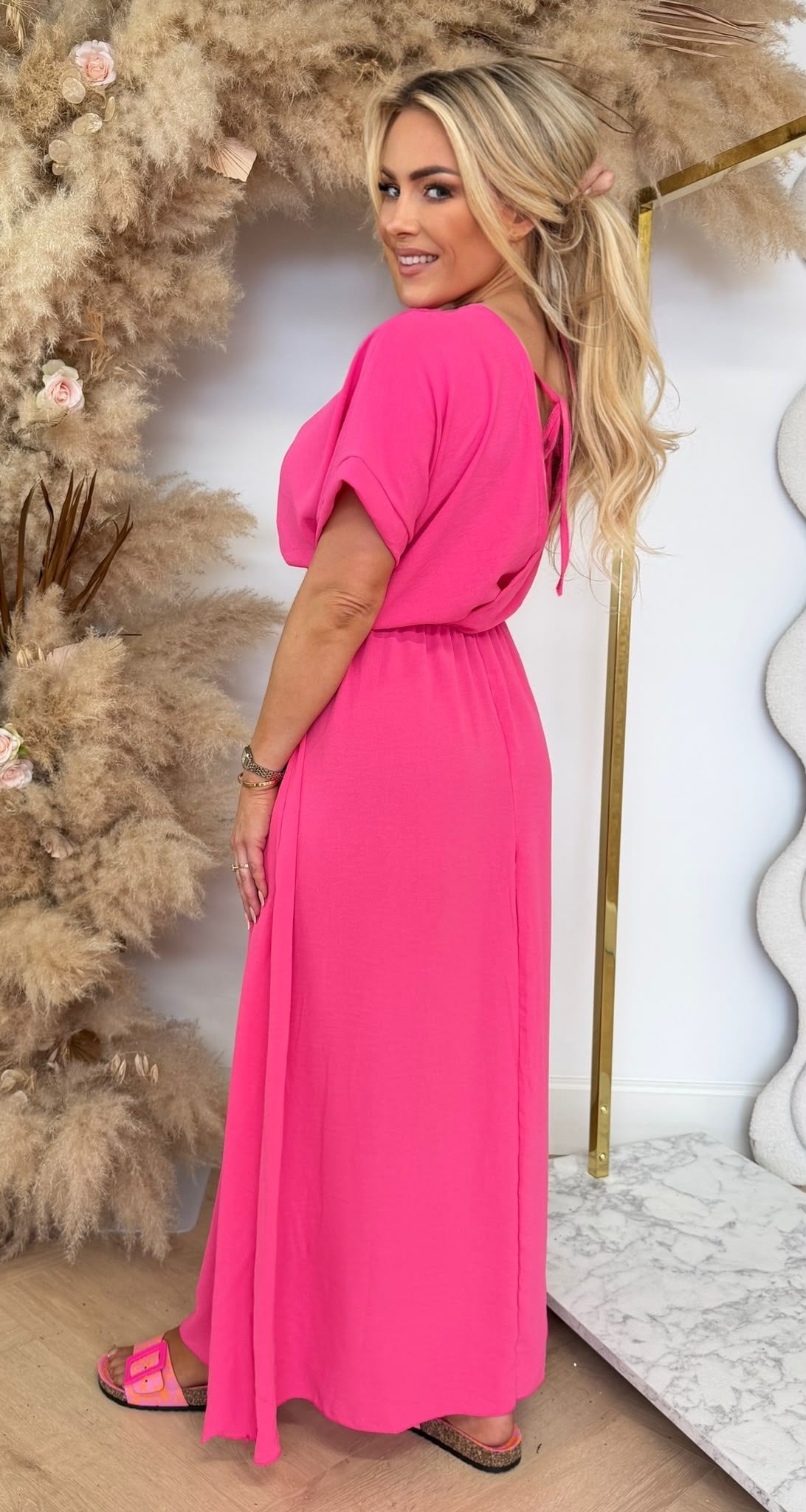 BORDY DRESS FUCHSIA