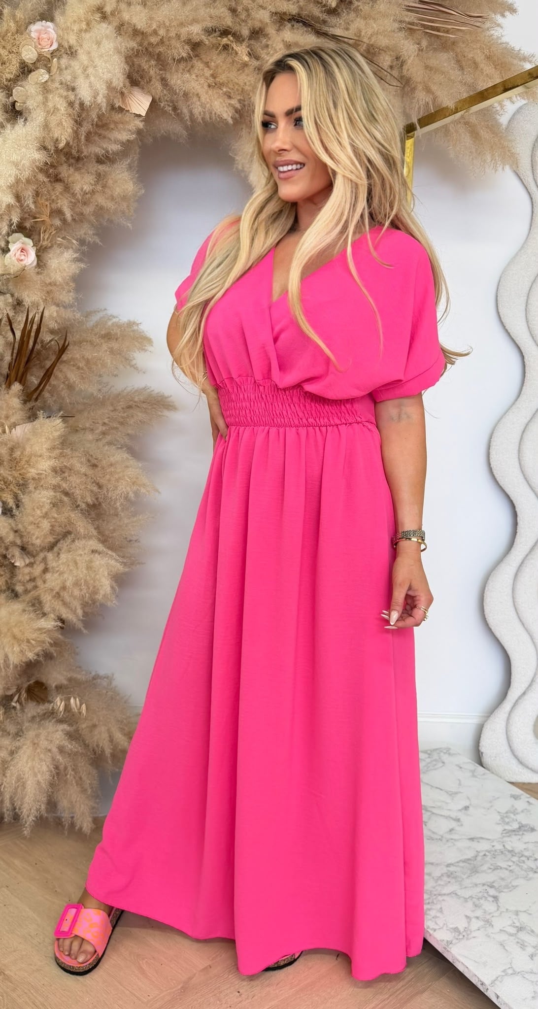 BORDY DRESS FUCHSIA