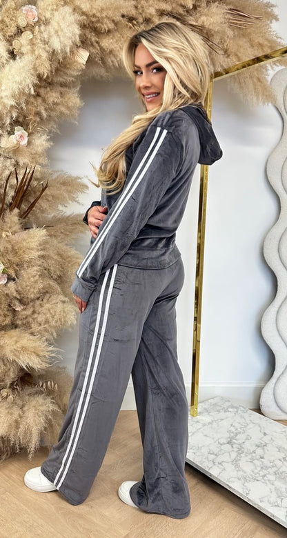VELVET STRIPE SET 1019 GREY