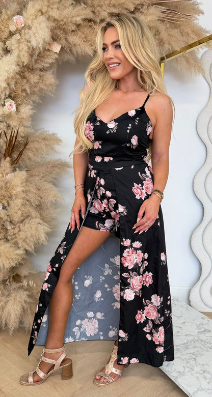 ROSE PLAYSUIT BLACK