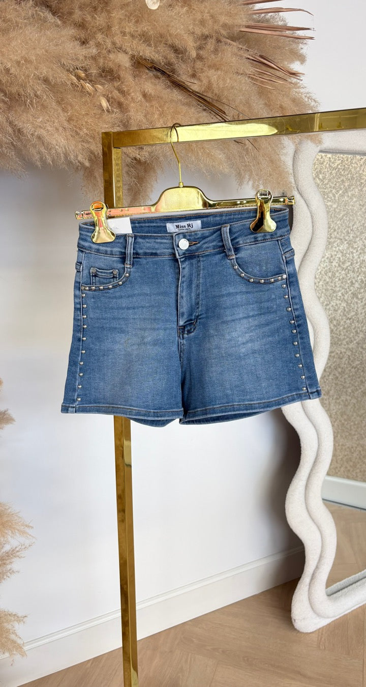 STUD SHORT 693 DENIM