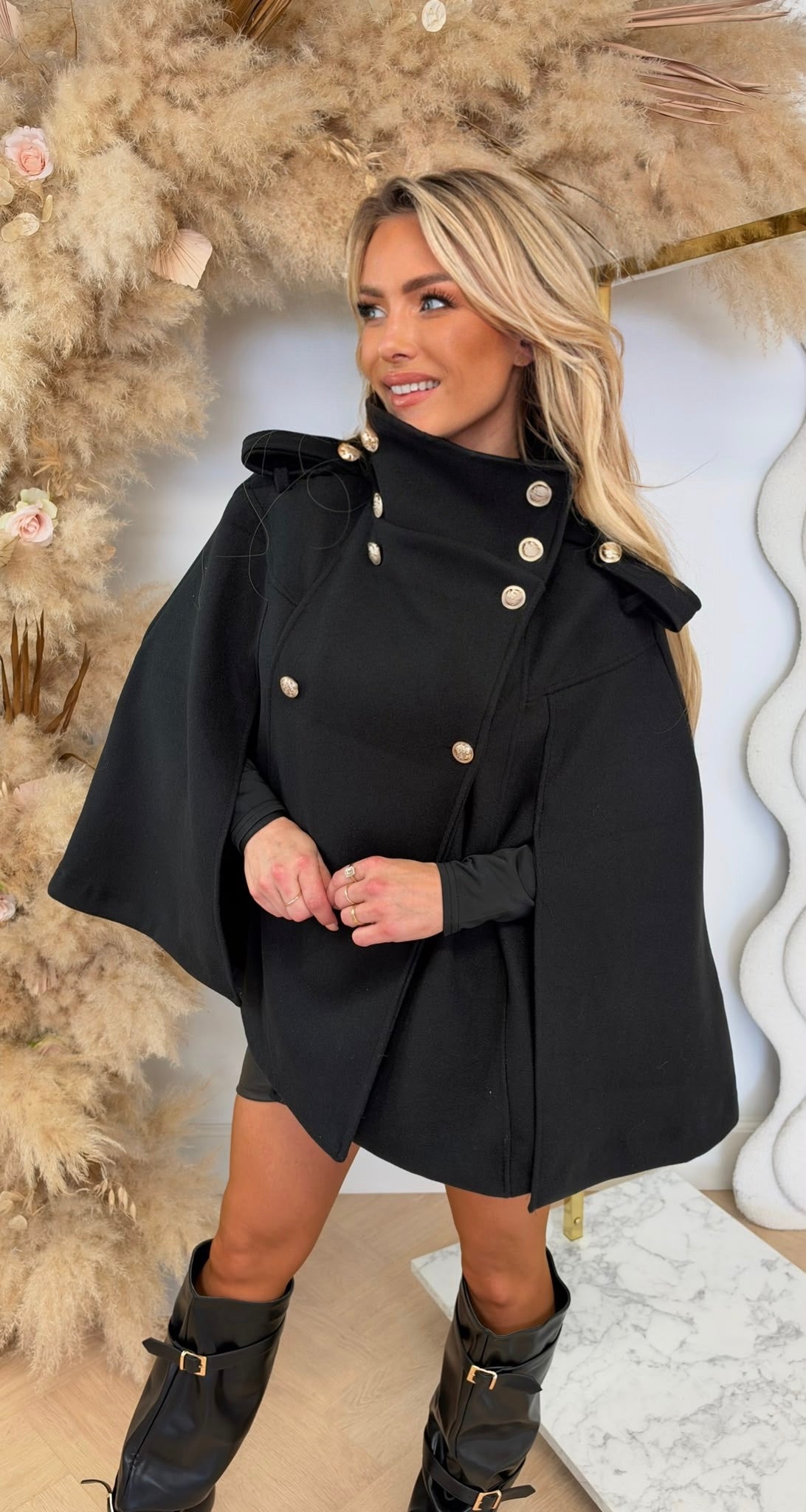 SUPER CHIQUE PONCHO BLACK