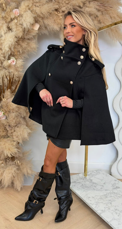 SUPER CHIQUE PONCHO BLACK