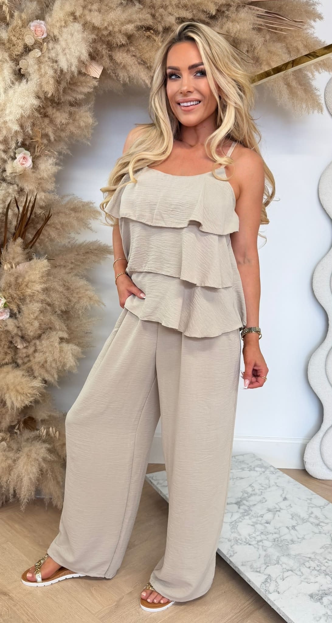 RUFFLY 2 PIECE SET BEIGE