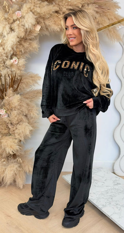 ICONIC LEO VELVET SET 1069 BLACK