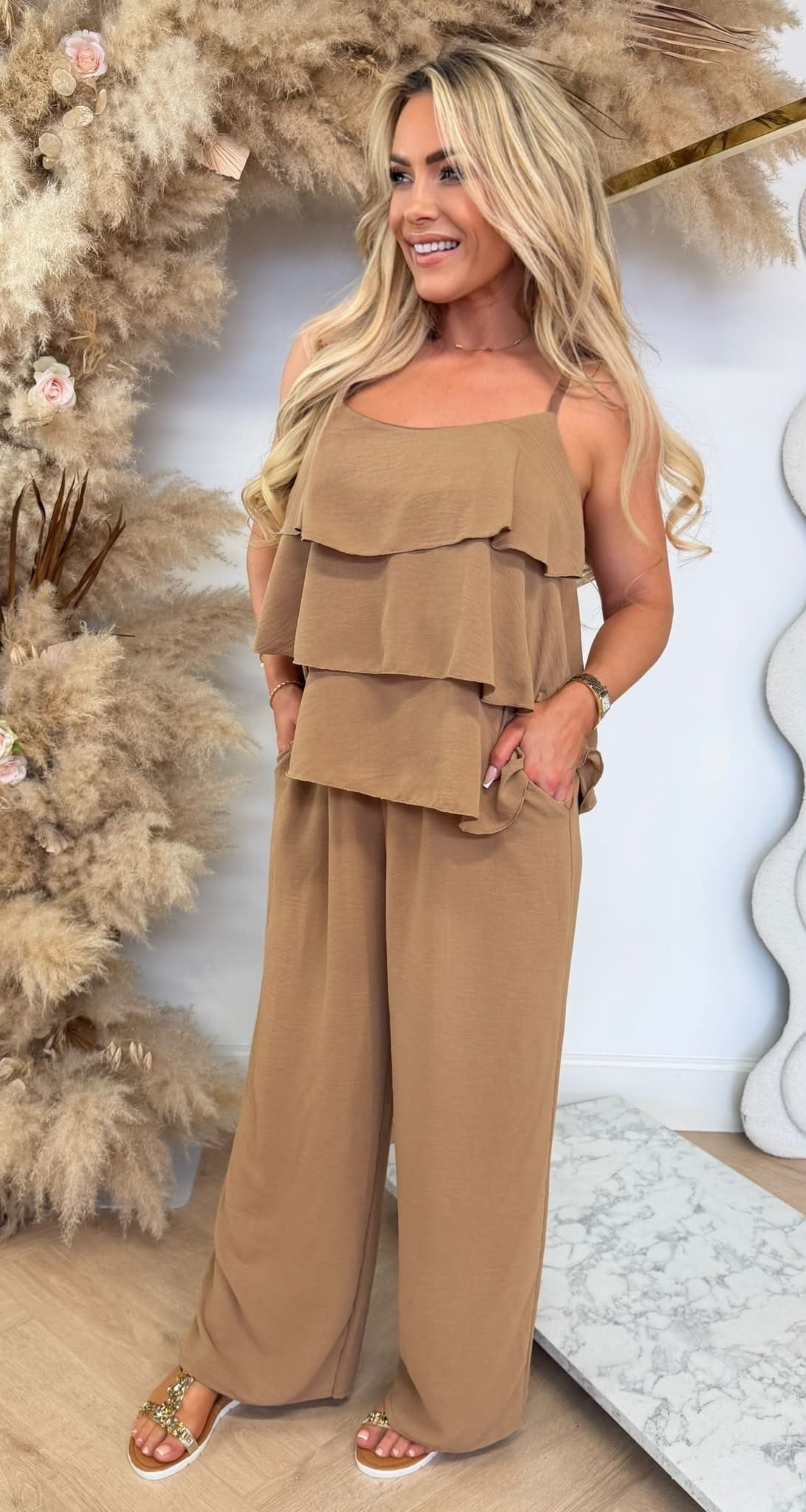 RUFFLY 2 PIECE SET CAMEL