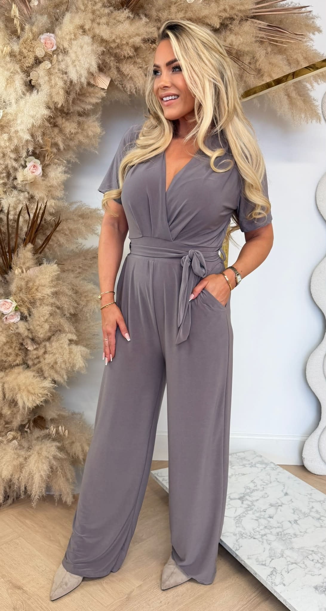 SUPER STRETCHY JUMPSUIT TAUPE