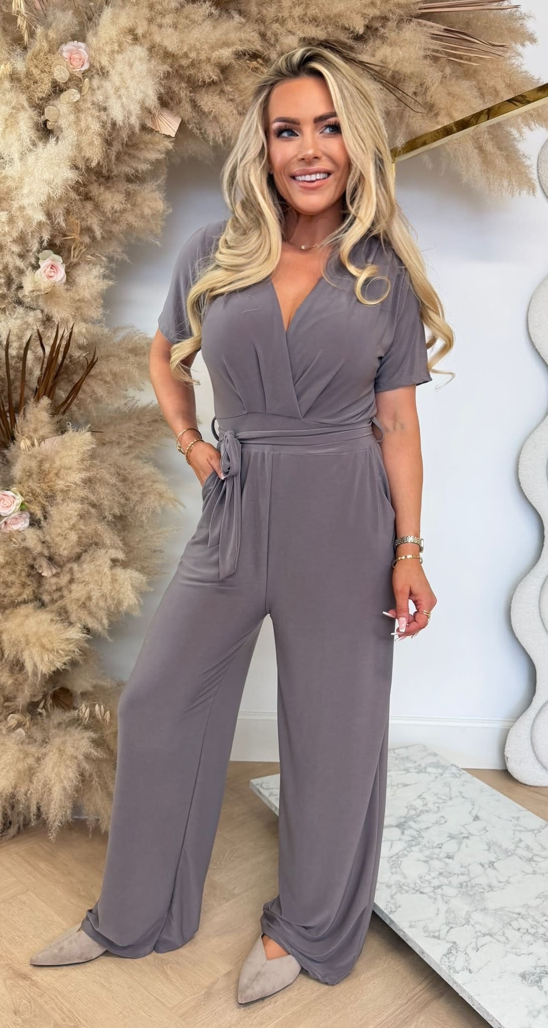SUPER STRETCHY JUMPSUIT TAUPE