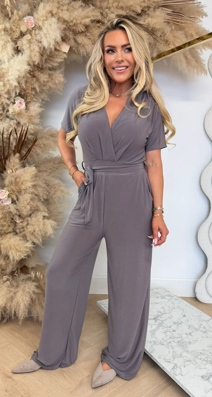 SUPER STRETCHY JUMPSUIT TAUPE