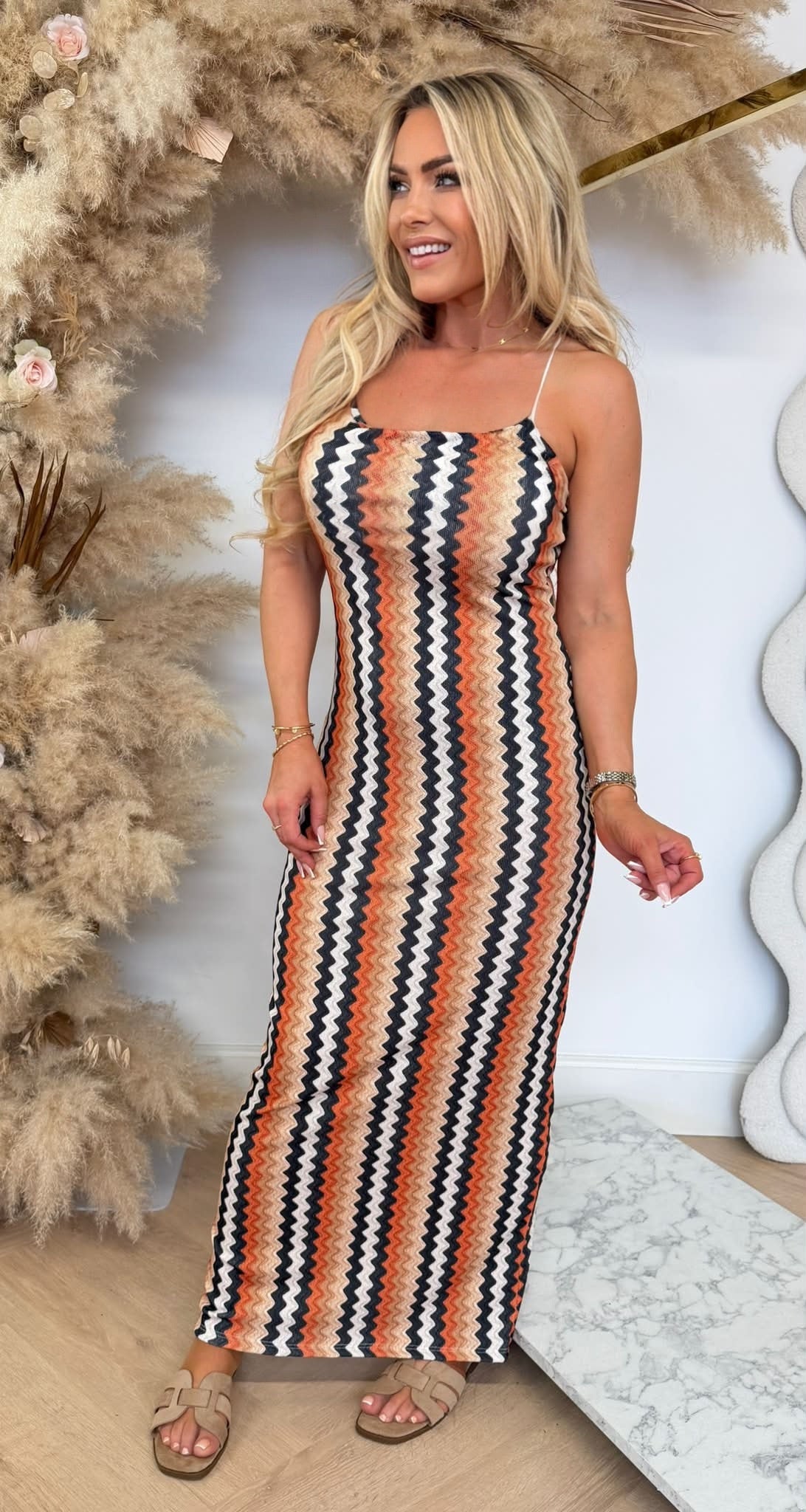 GEORGINA MISSONI SPAGHETTI DRESS ORANGE