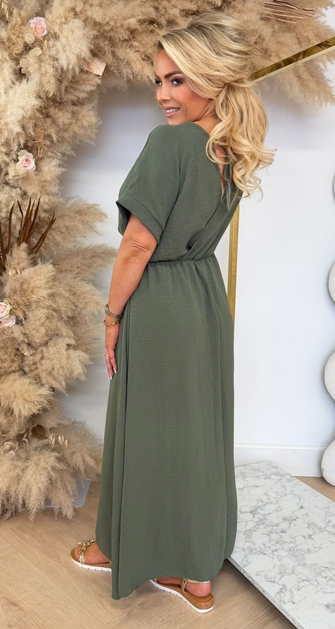 BORDY DRESS ARYMGREEN