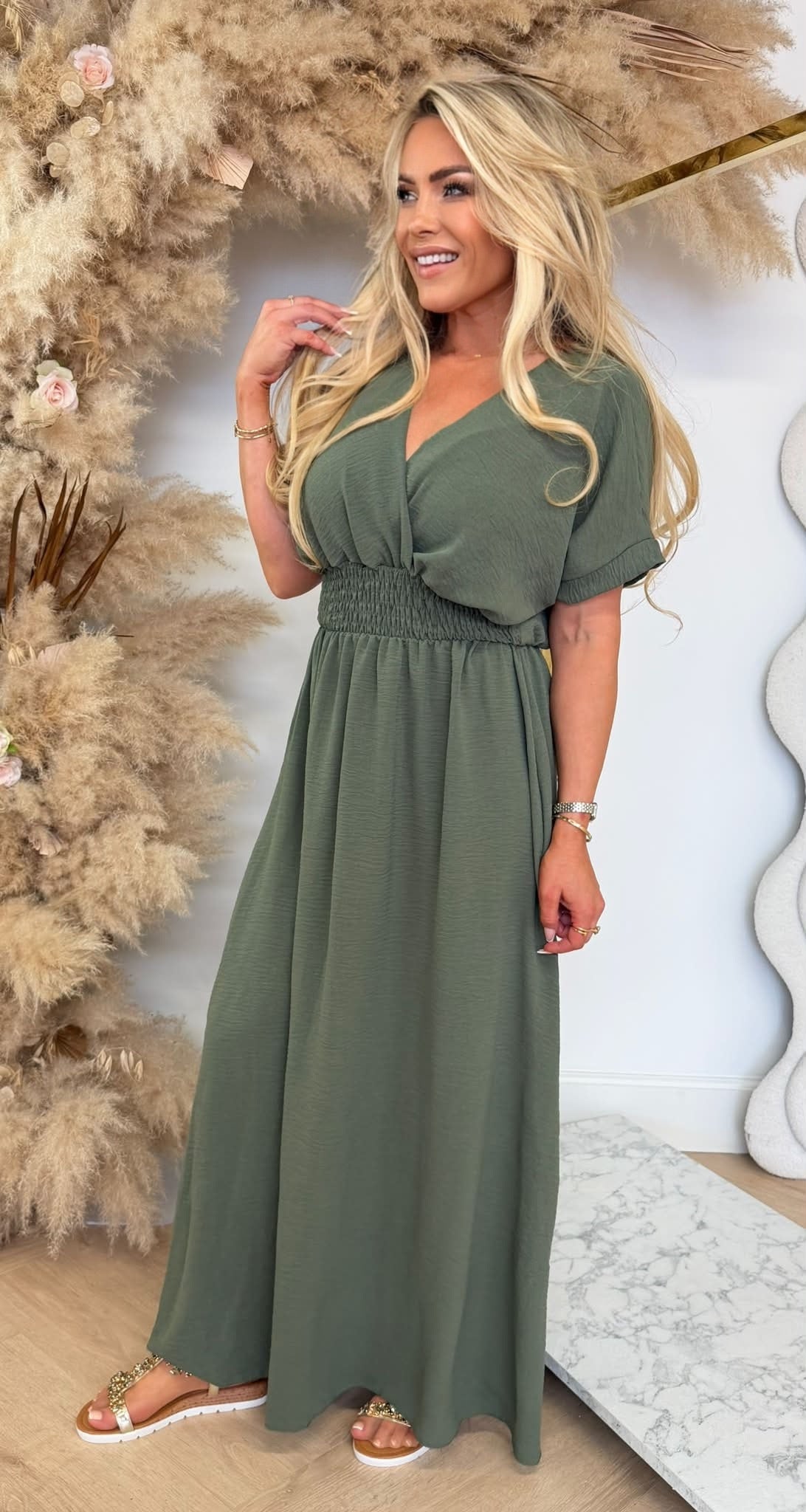 BORDY DRESS ARYMGREEN