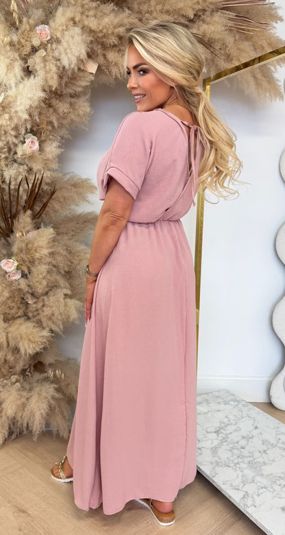 BORDY DRESS OLDPINK