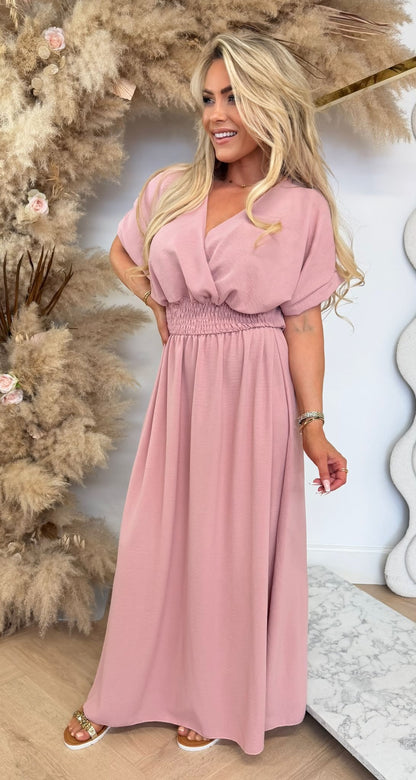 BORDY DRESS OLDPINK