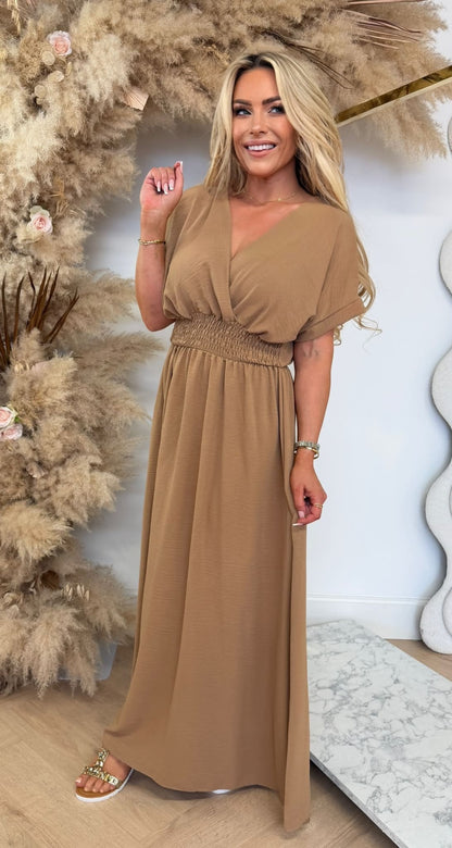BORDY DRESS CAMEL