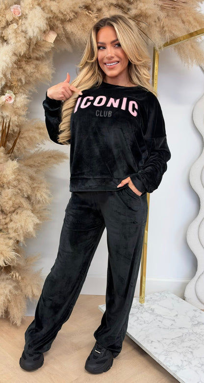BEST ICONIC VELVET SET 1073 BLACK