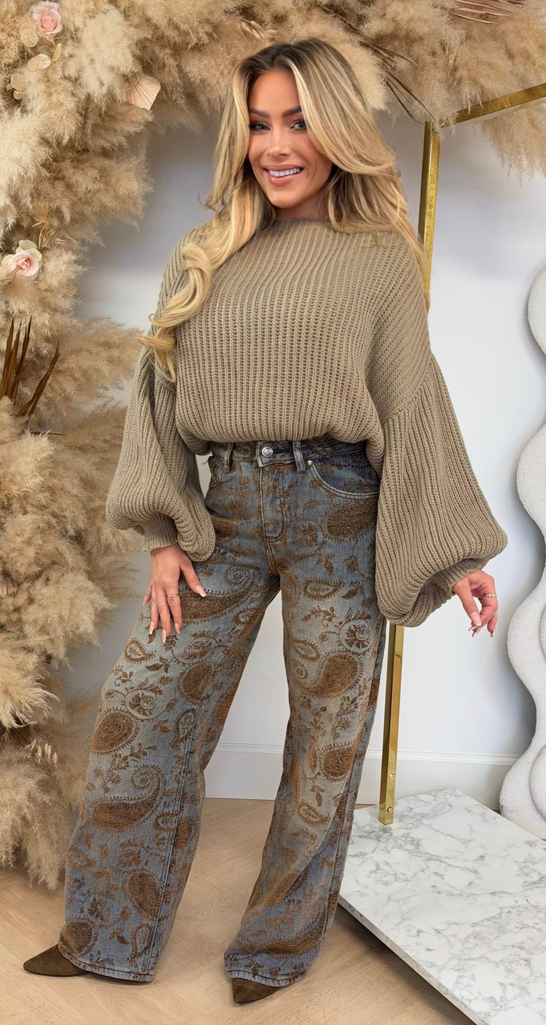PERFECT CROPPED SWEATER TAUPE