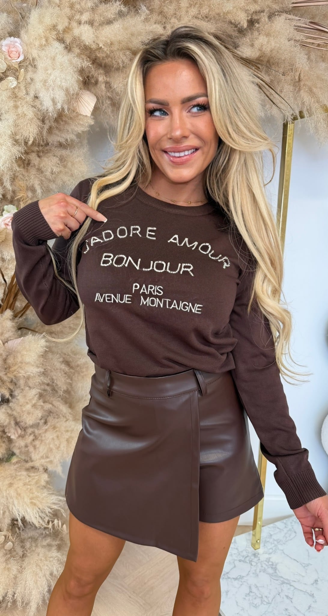 BONJOUR PARIS SWEAT 5581 CHOCO