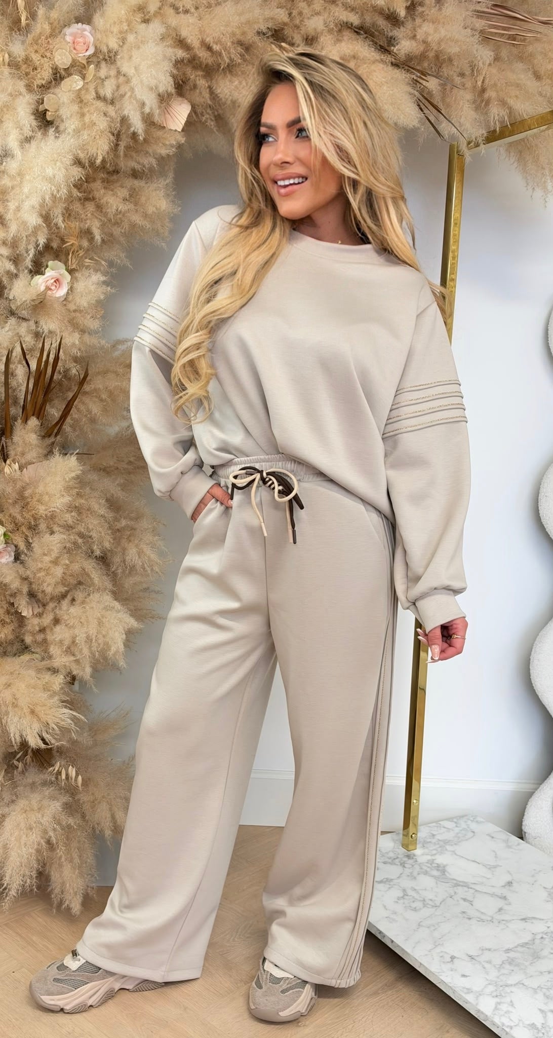 NAOMI GOLDY SET BEIGE