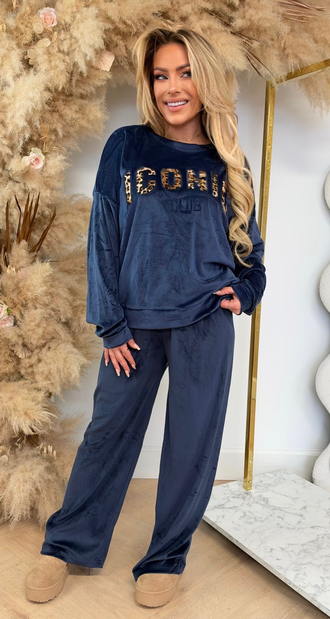 ICONIC LEO VELVET SET 1069 NAVY