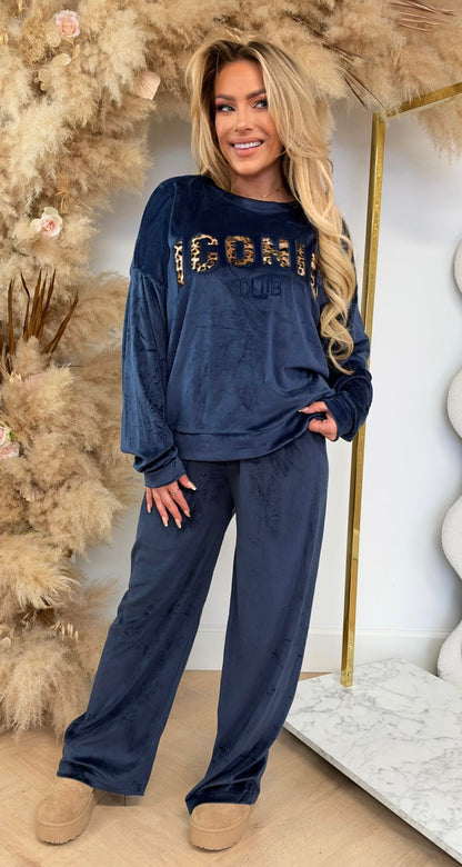 ICONIC LEO VELVET SET 1069 NAVY