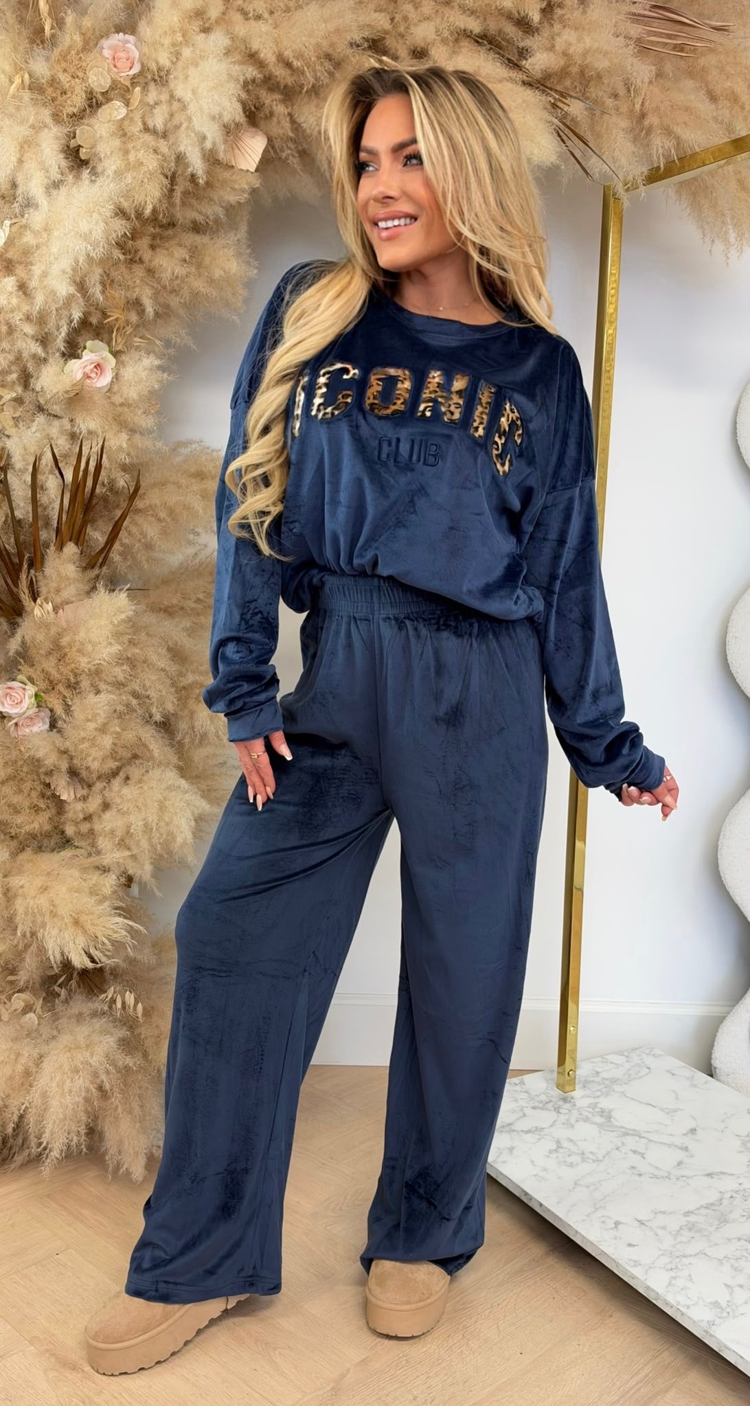 ICONIC LEO VELVET SET 1069 NAVY
