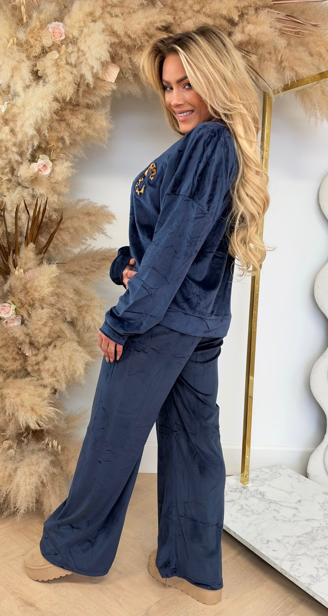ICONIC LEO VELVET SET 1069 NAVY