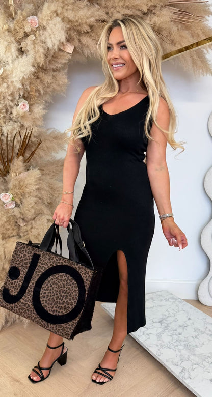 BASIC SPLIT DRESS 8779 BLACK