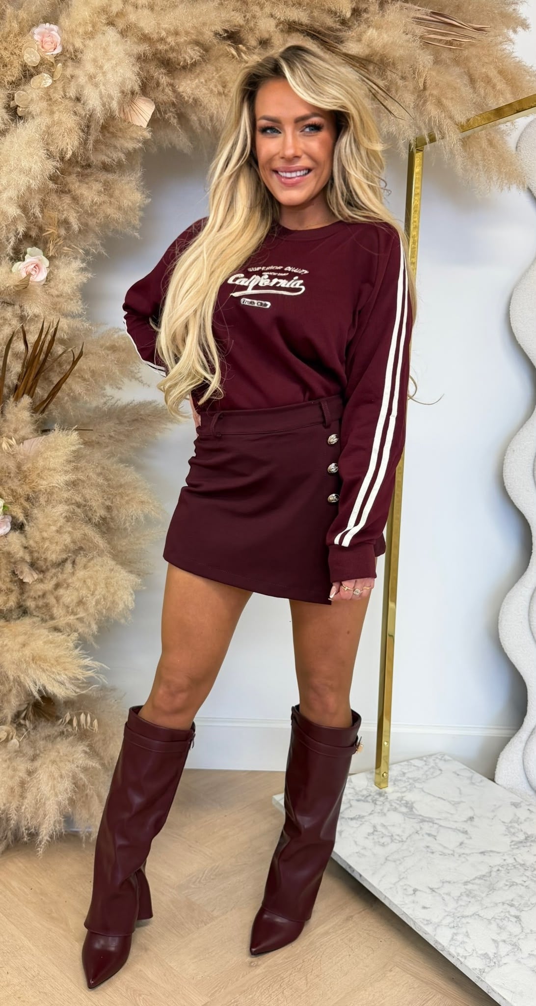 TRUTH CLUB STRIPE SWEAT 8011657 BORDEAUX