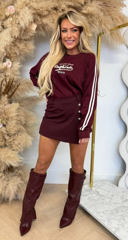 TRUTH CLUB STRIPE SWEAT 8011657 BORDEAUX