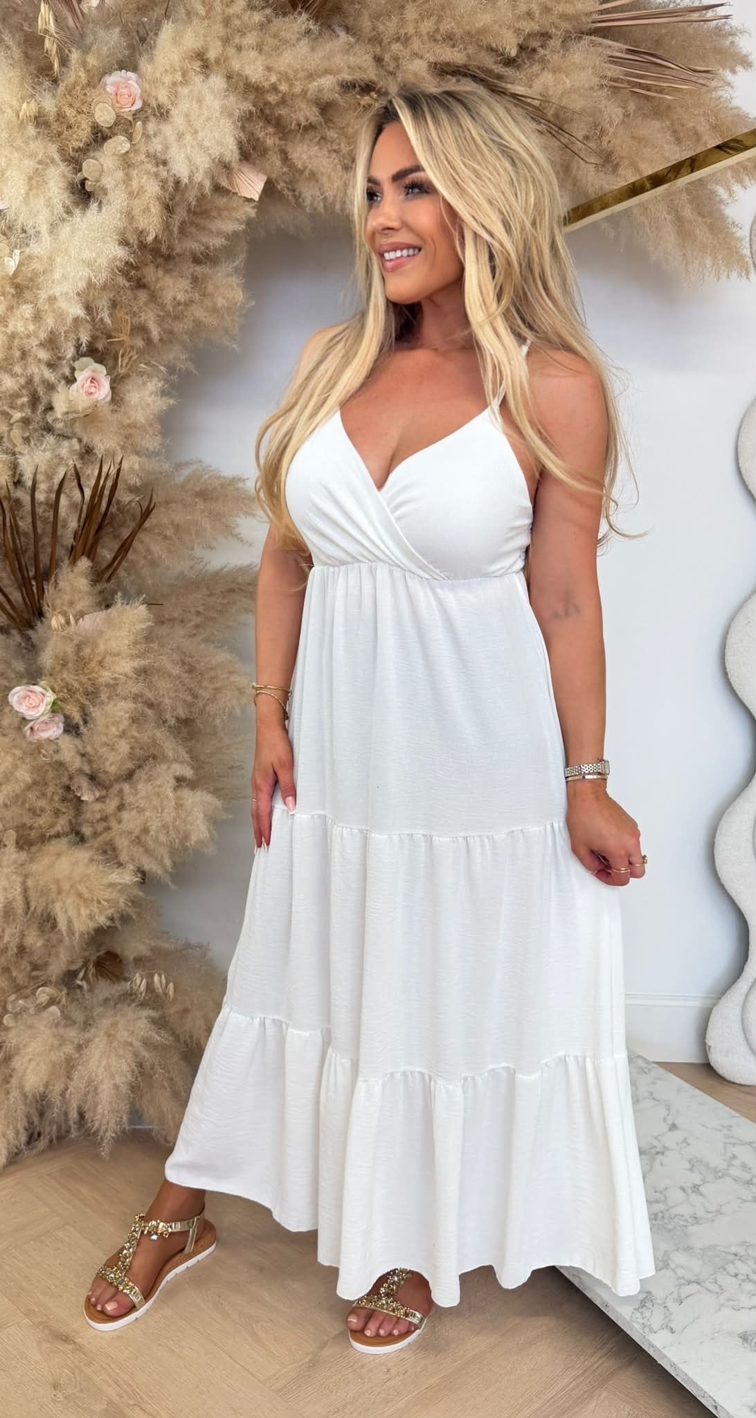 FLOWY MAXI DRESS OFFWHITE
