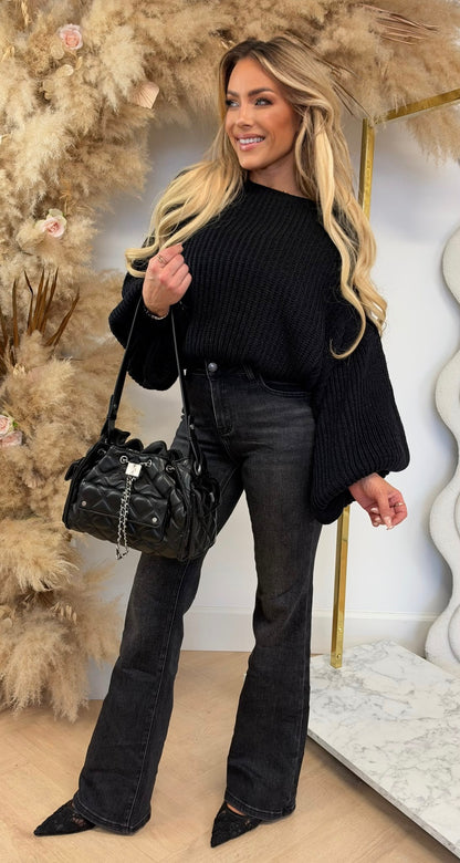 PERFECT CROPPED SWEATER BLACK