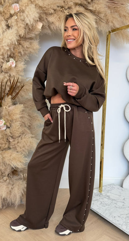 LOLA STUD SET CHOCO