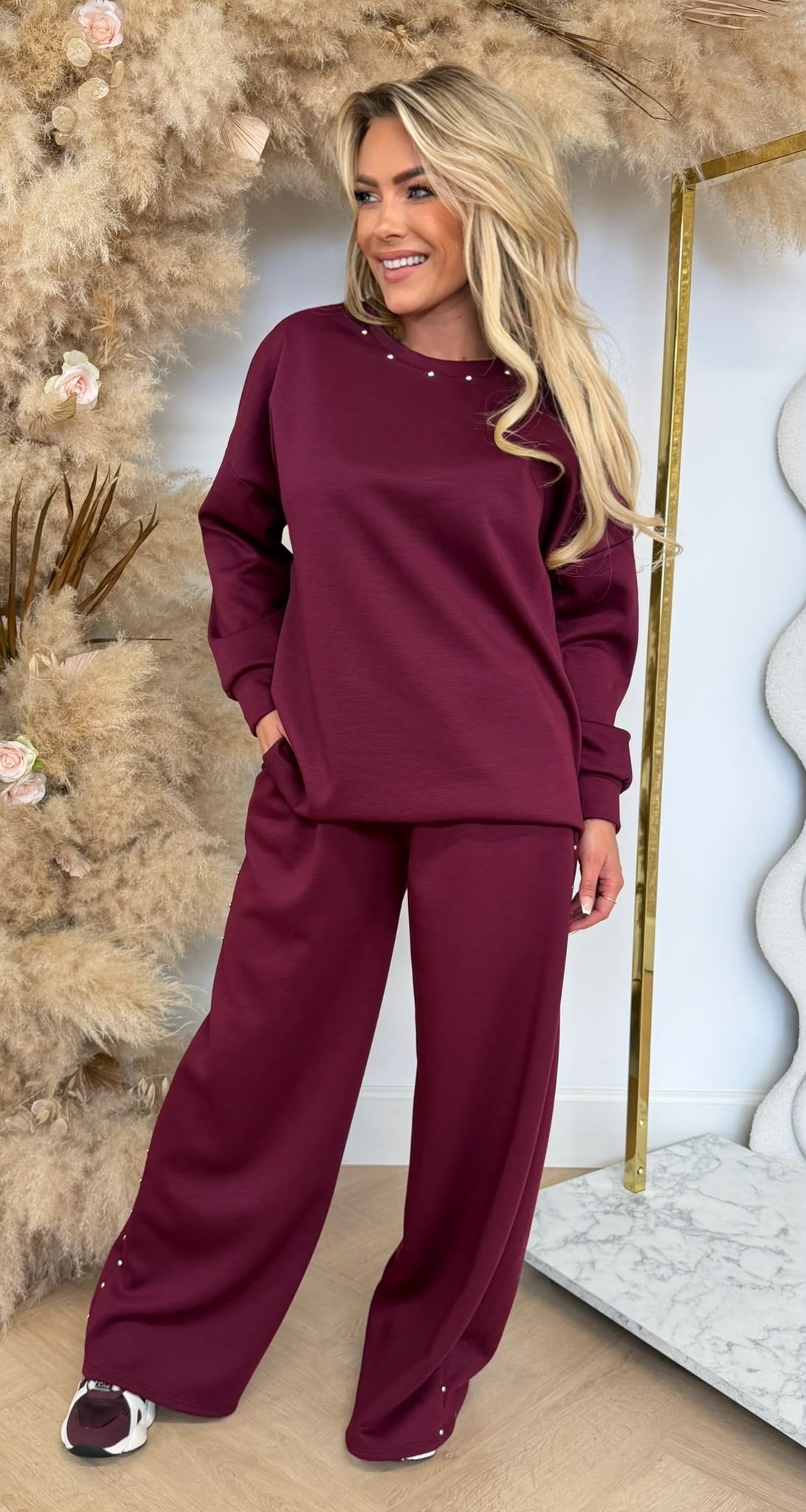 LOLA STUD SET BORDEAUX