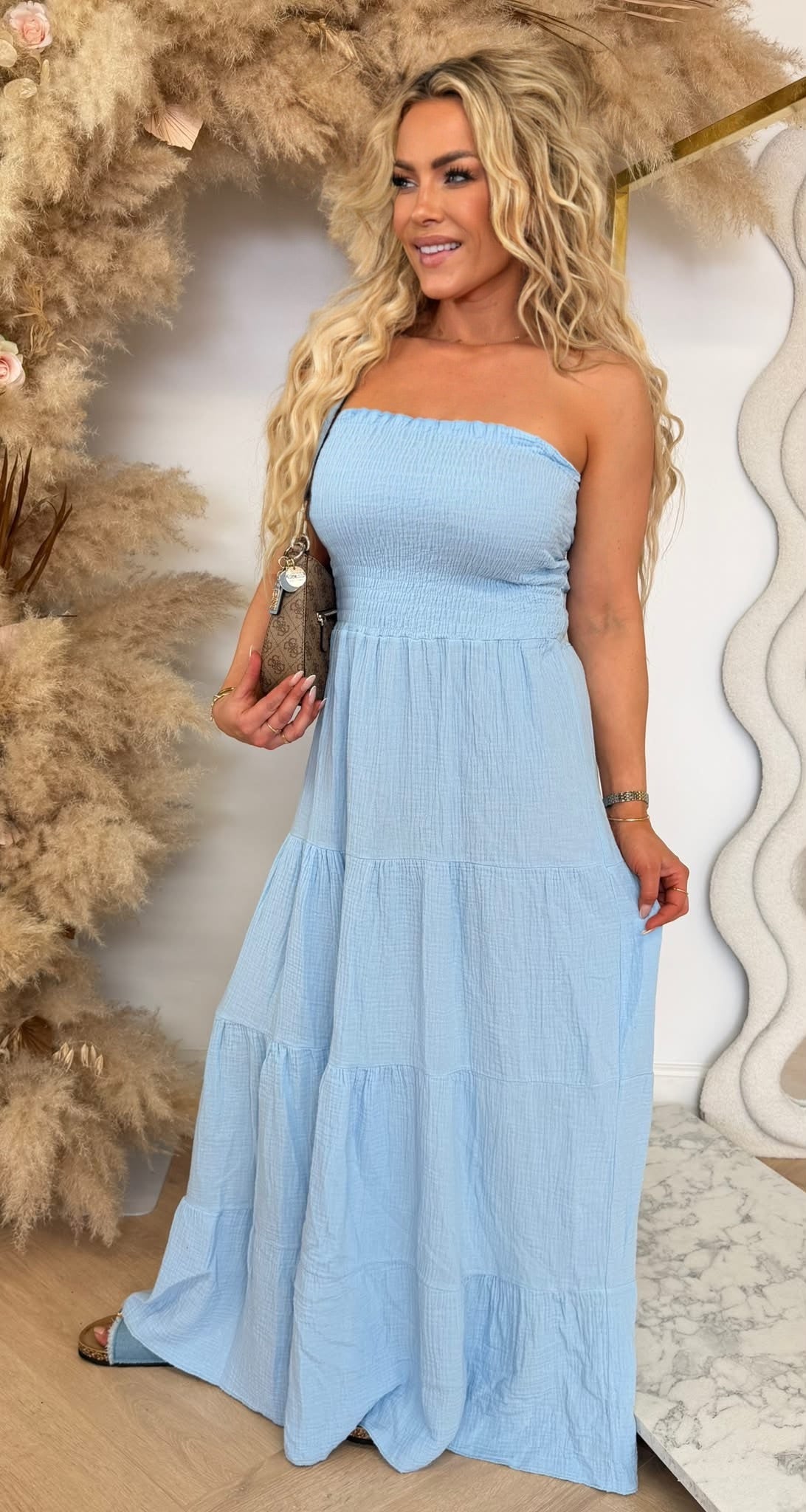 ROSALYN COTTON DRESS ICEBLUE