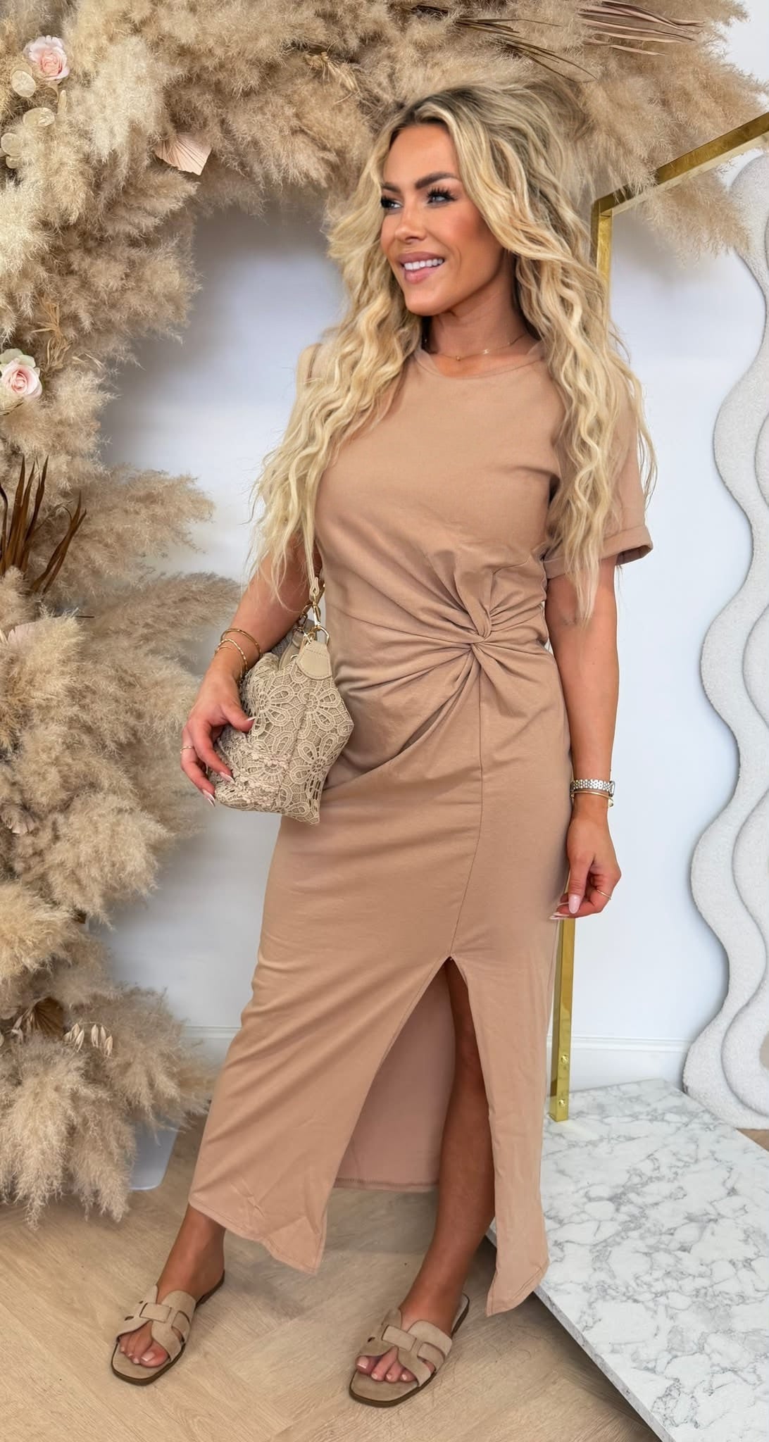 JADE KNOT MAXI DRESS SAND