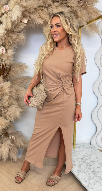 JADE KNOT MAXI DRESS SAND