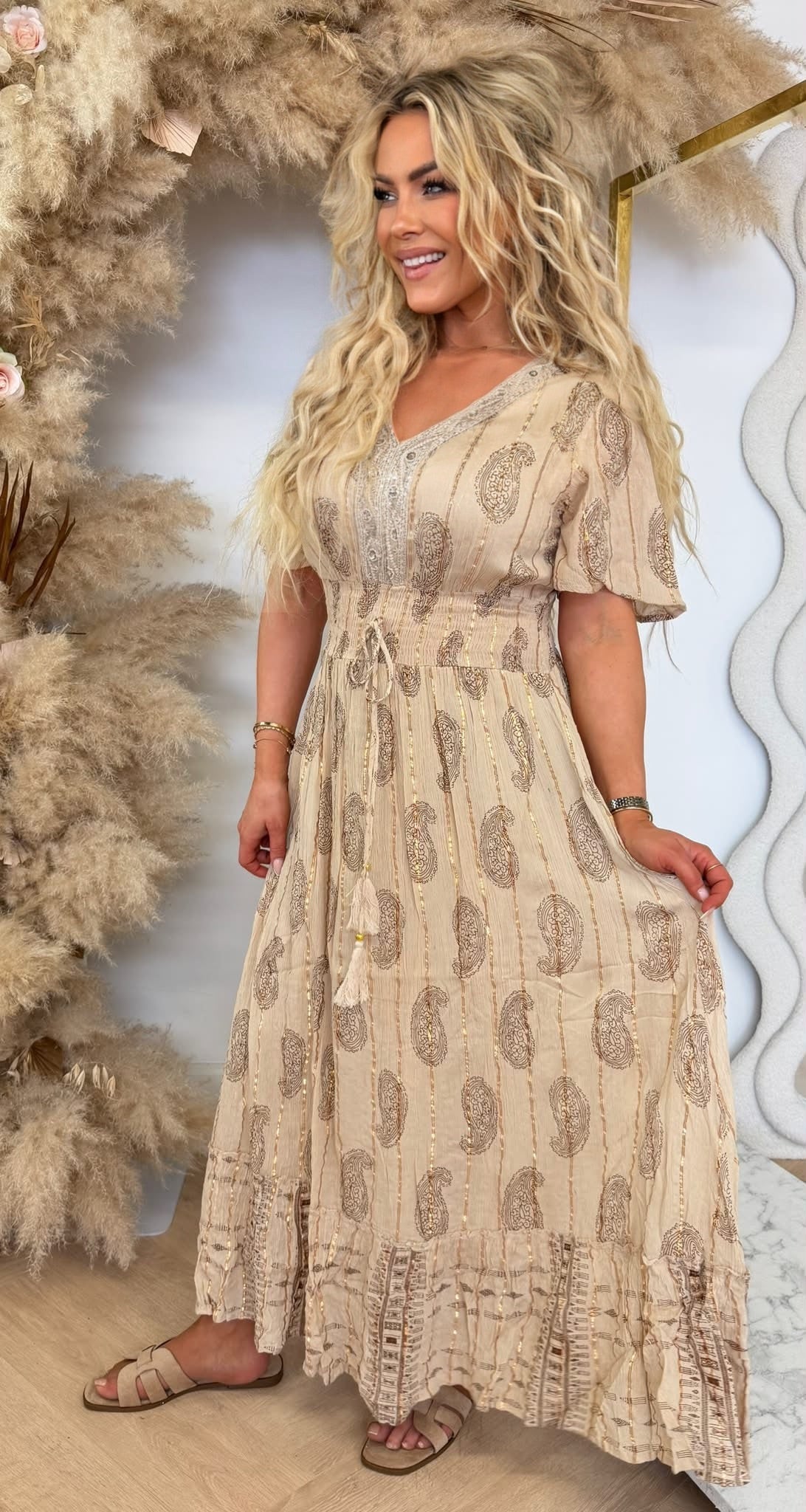 FEMME IBIZA DRESS 2002 TAUPE