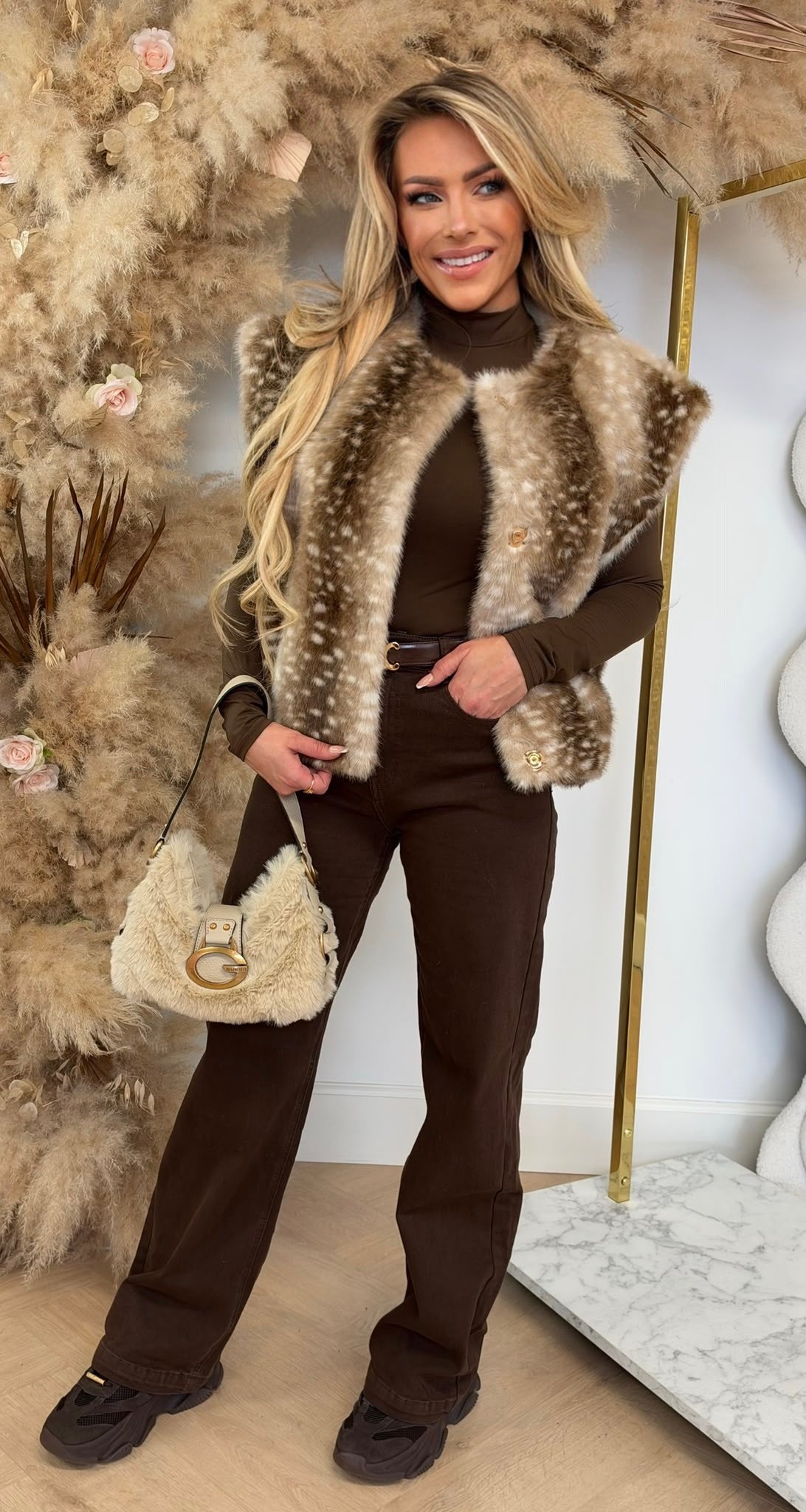 MEGA SOFT ANIMAL GILET 033 BEIGE