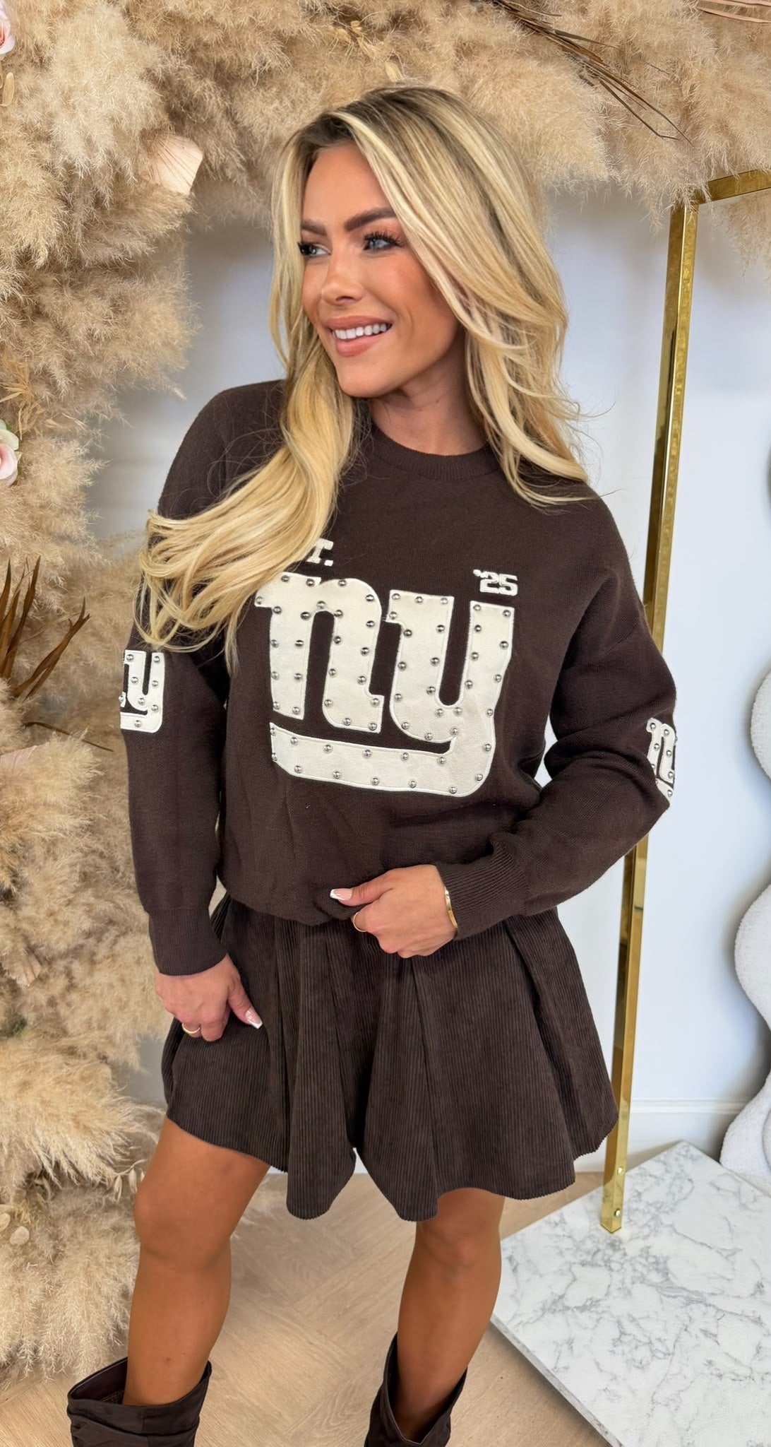 NY STUDS SWEAT 3831337 CHOCO